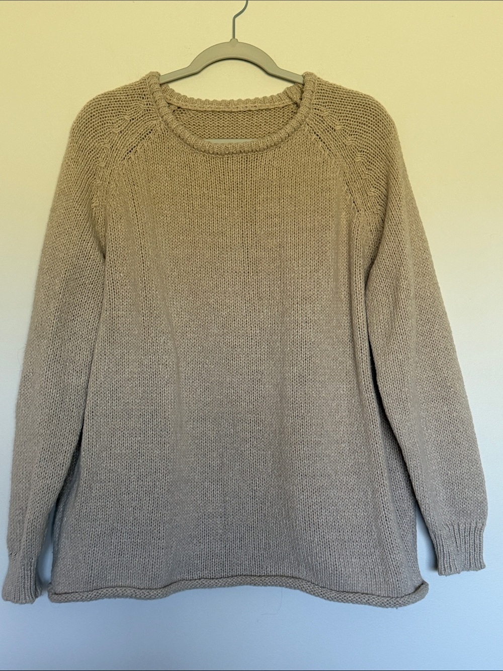 Oversized Neutral Crewneck Sweater - Soft Knit
